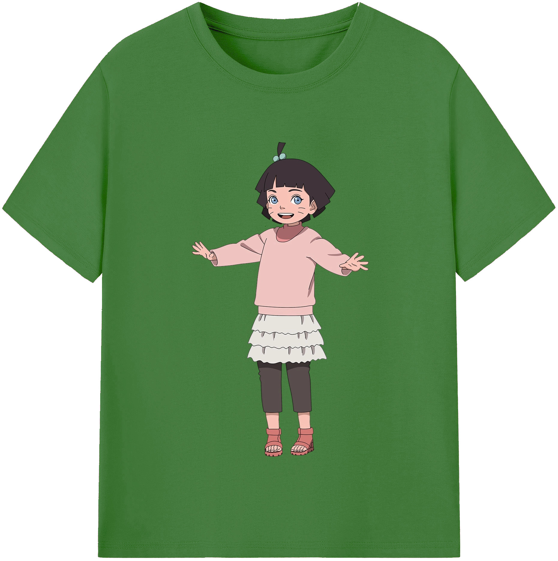 （画像用） NARUTO -ナルト- うずまき ヒマワリ Uzumaki Himawari レディースカジュアルプリントTシャツ（綿100％）